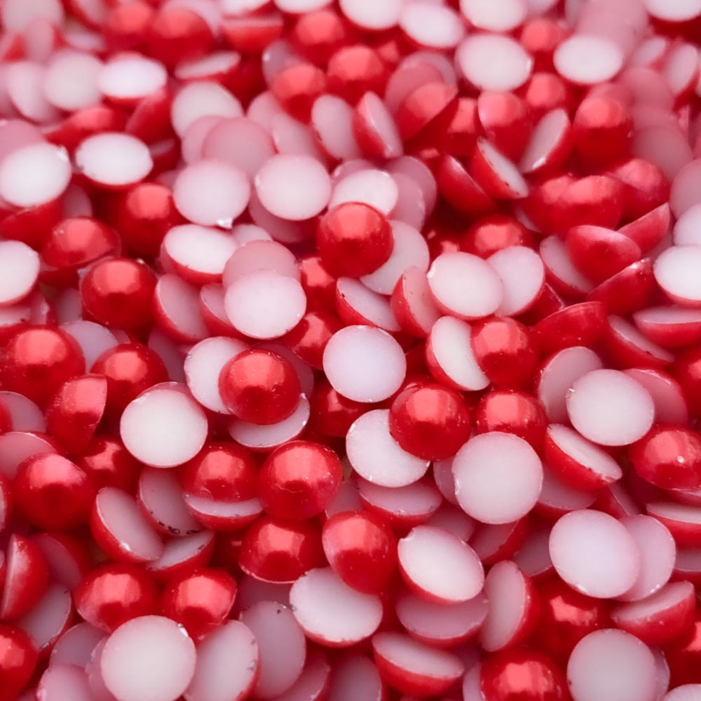 Meia pérola 6mm vermlho