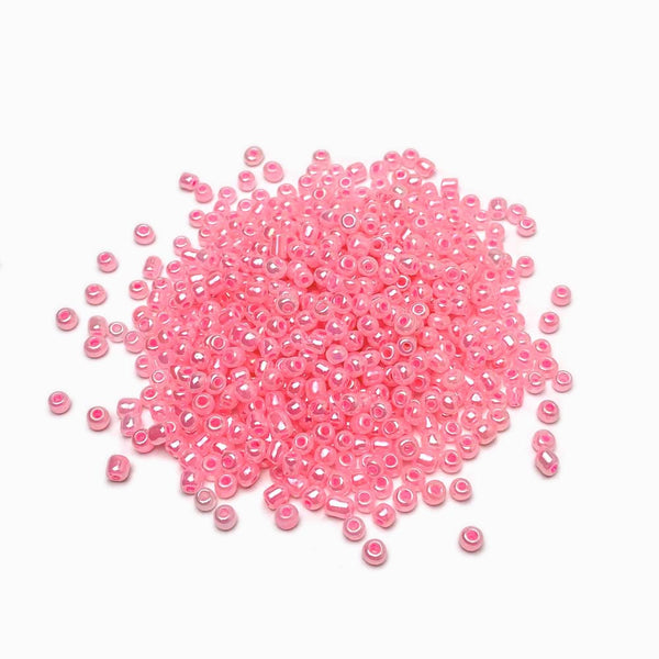 Missanga de vidro perolado 4mm rosa