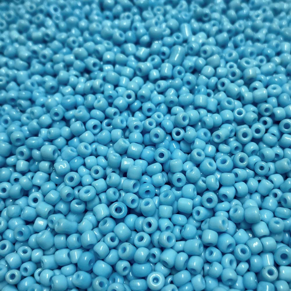 Missanga de vidro 3mm azul bebé