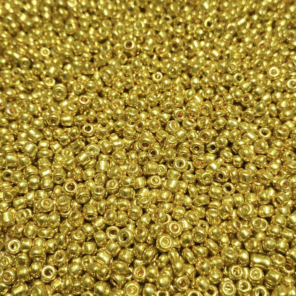 Missanga de vidro 3mm dourado