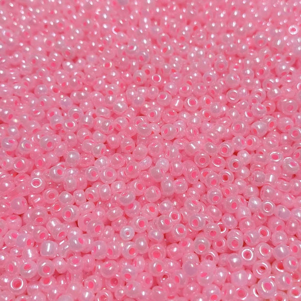 Missanga de vidro 3mm rosa bebé