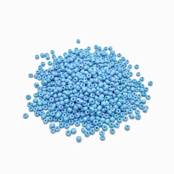 Missanga de vidro 4mm azul bebé