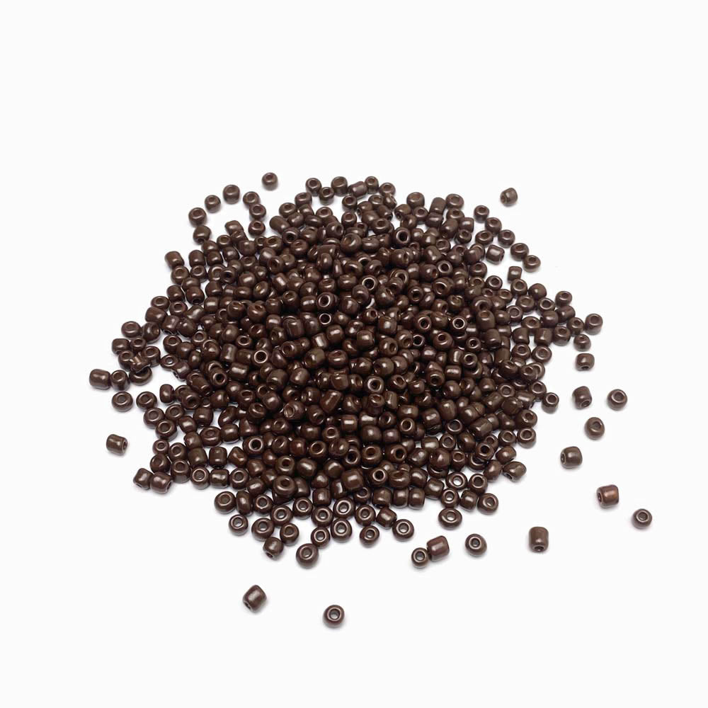 Missanga de vidro 4mm castanho escuro