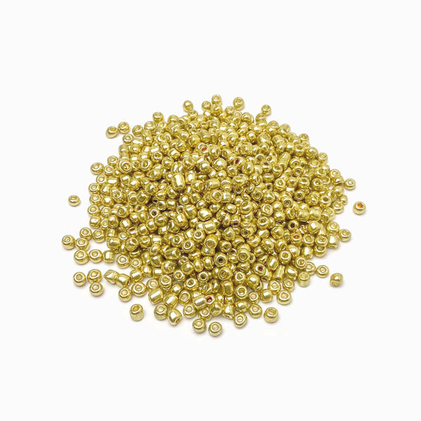 Missanga de vidro 4mm dourado