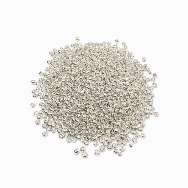 Missanga de vidro 4mm prata