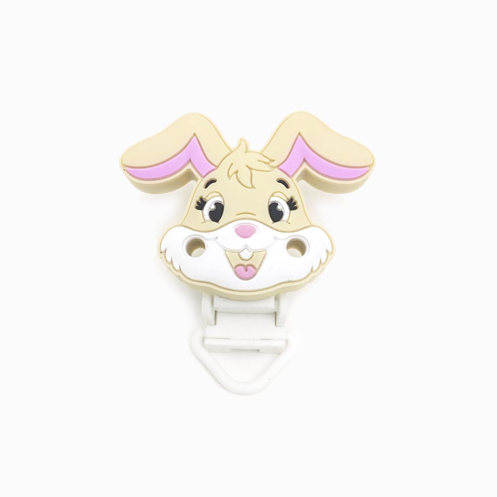 Mola para Chupeta em Silicone Design Coelho Bege