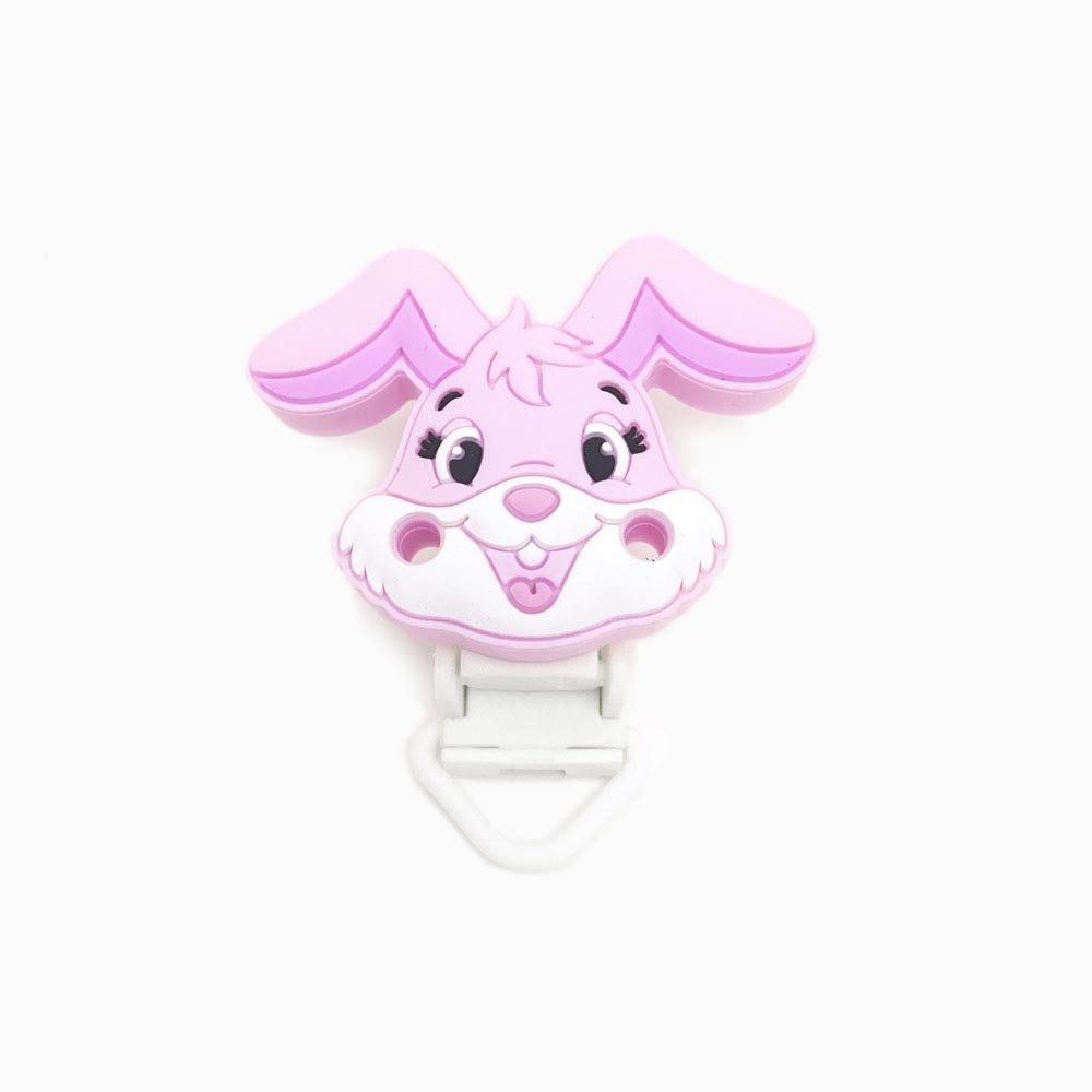 Mola para Chupeta em Silicone Design Coelho Rosa Bebé