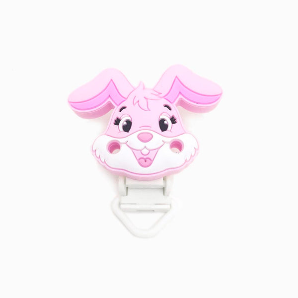 Mola para Chupeta em Silicone Design Coelho Rosa Bebé