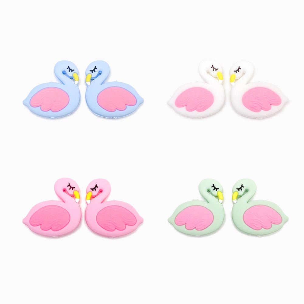 Contas de silicone cisne para montar porta-chucha