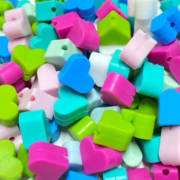 Contas de silicone coração para montar porta-chucha