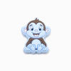 Contas de silicone para prendedor de chucha design macaco  30x24mm azul bebé