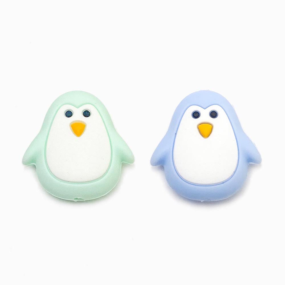 Pinguim em silicone para montar porta-chucha