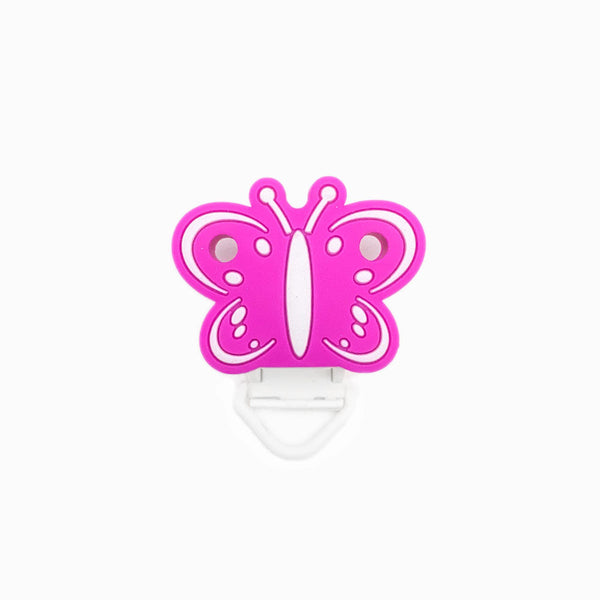 Mola para Chupeta de Silicone Borboleta ROSA CHOQUE