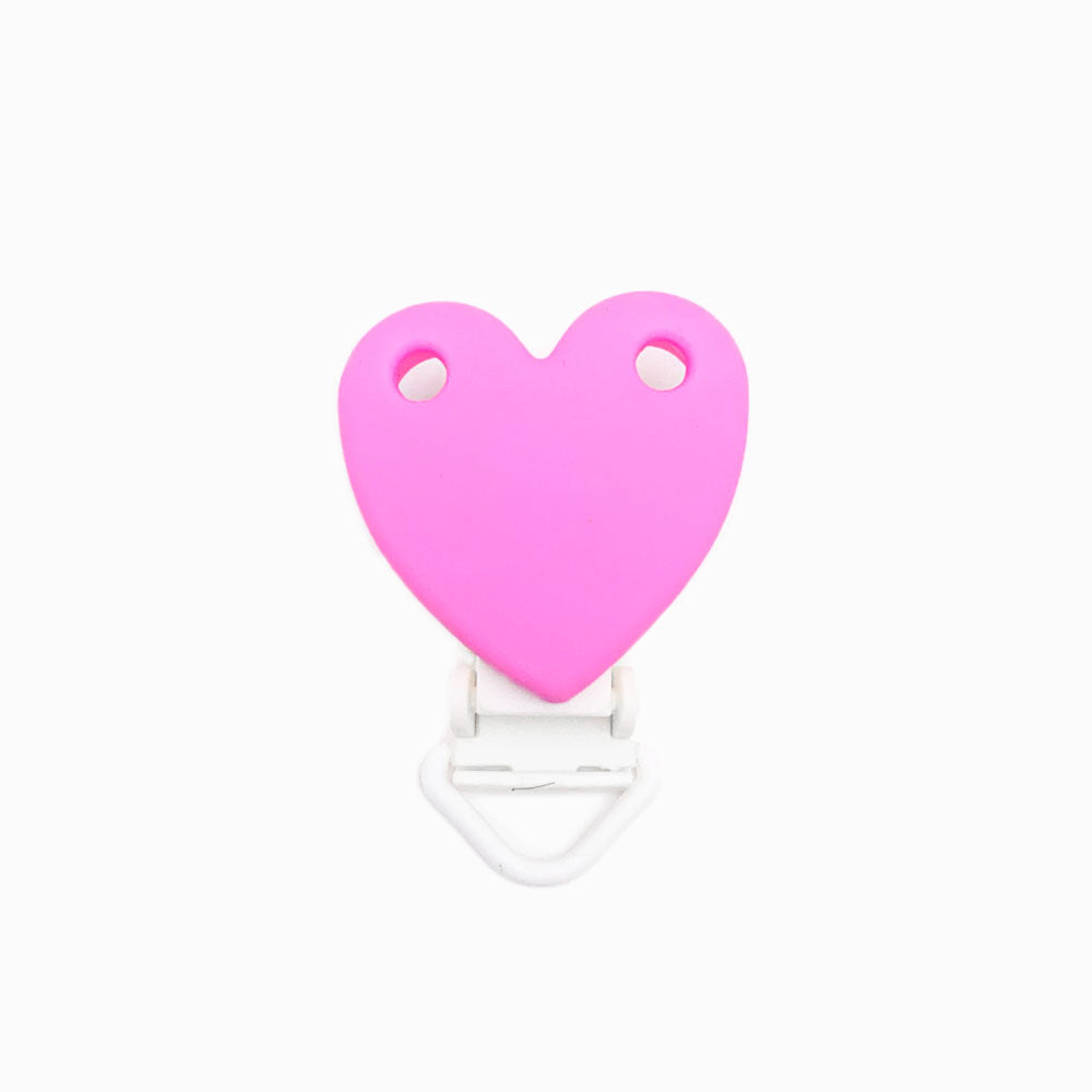 Mola para Chupeta de Silicone Coração ROSA FORTE