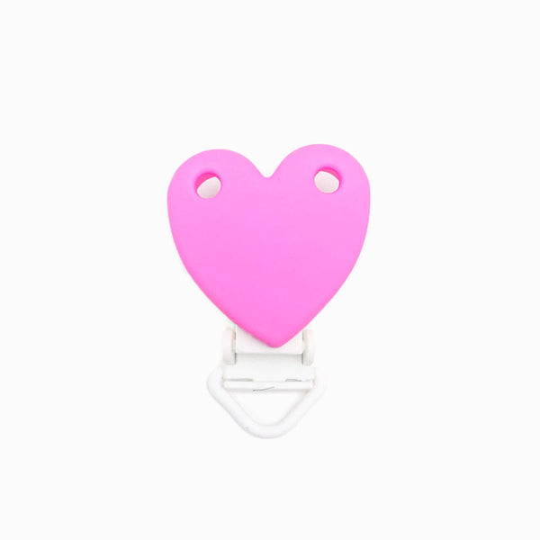 Mola para Chupeta de Silicone Coração ROSA FORTE