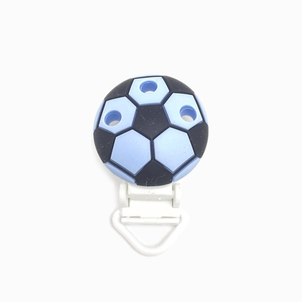 Mola para Chupeta de Silicone Futebol azul claro