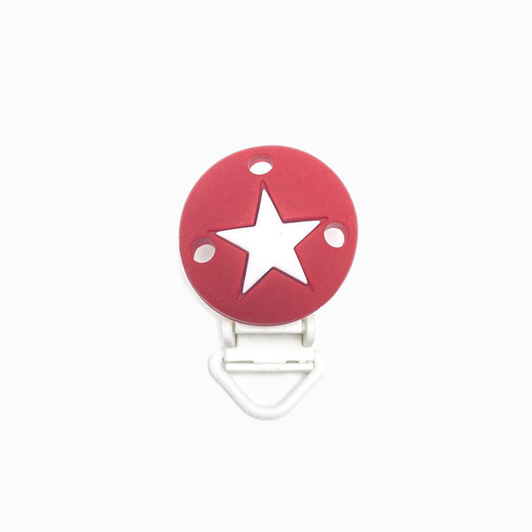 Mola para Chupeta de Silicone Clássico Estrela VERMELHO