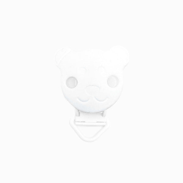 Mola para Chupeta de Silicone Urso Simples BRANCO