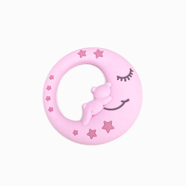 Mordedor de Silicone Lua e Estrela Rosa
