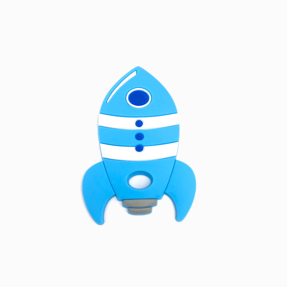 Mordedor de Silicone Foguete AZUL CELESTE