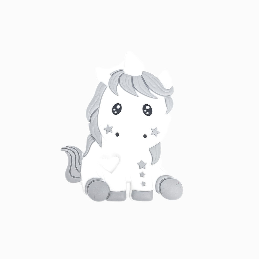 Mordedor de Silicone Unicórnio Novo CINZA