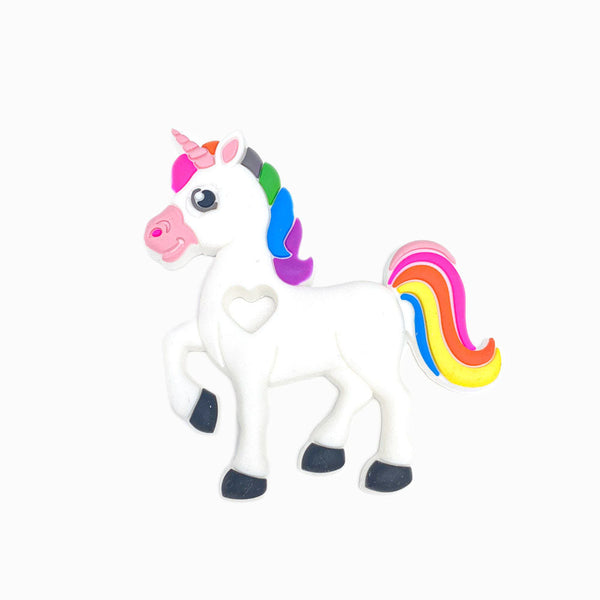 mordedor de silicone unicórnio branco