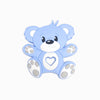 Mordedor de Silicone Urso com Recorte de Coração AZUL BEBÉ