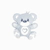 Mordedor de Silicone Urso com Recorte de Coração CINZA