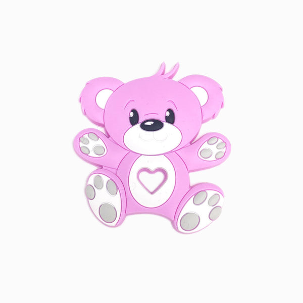 Mordedor de Silicone Urso com Recorte de Coração ROSA