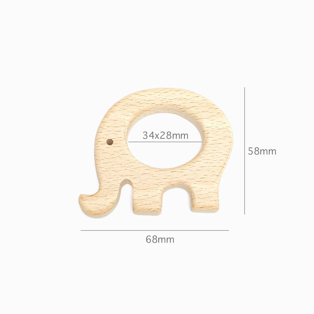 Mordedor para Bebé de Madeira Design Elefante com Medida