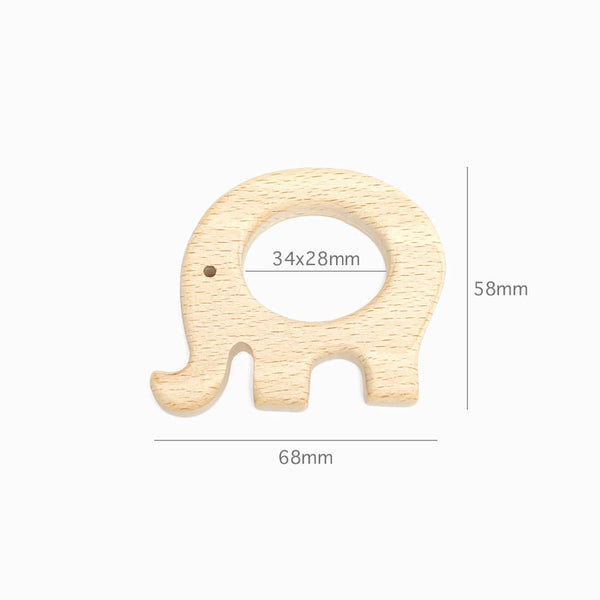 Mordedor para Bebé de Madeira Design Elefante com Medida