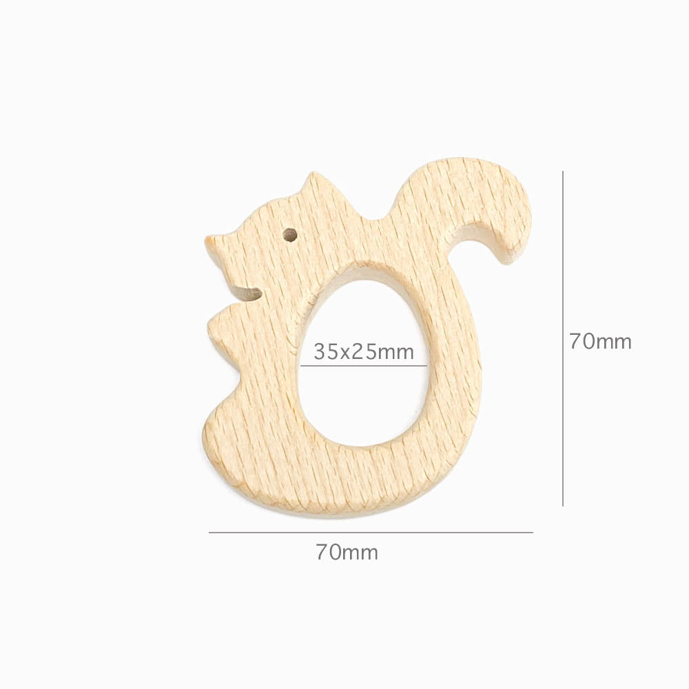 Mordedor para Bebé de Madeira Design Esquilo com Medida