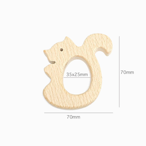 Mordedor para Bebé de Madeira Design Esquilo com Medida