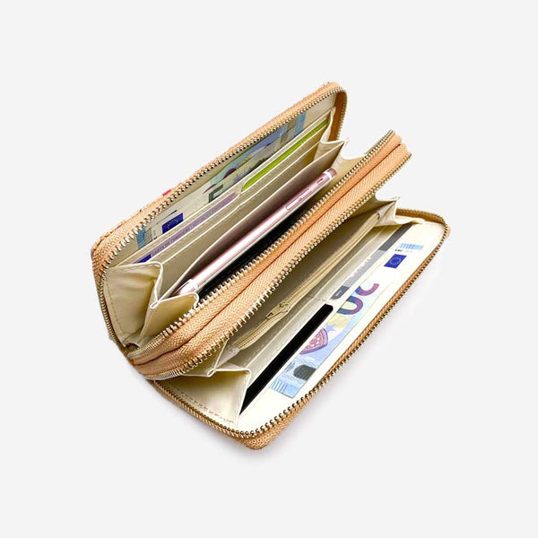 Natural Carteira de Cortiça Dots