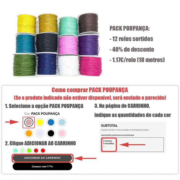 PACK POUPANÇA FIO DE ALGODÃO ENCERADO E COMO COMPRAR
