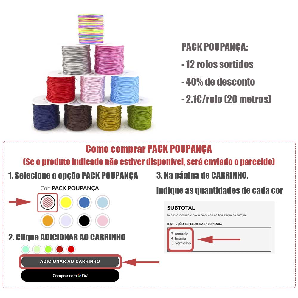 PACK POUPANÇA FIO DE SEDA ENCERADO 1MM E COMO COMPRAR