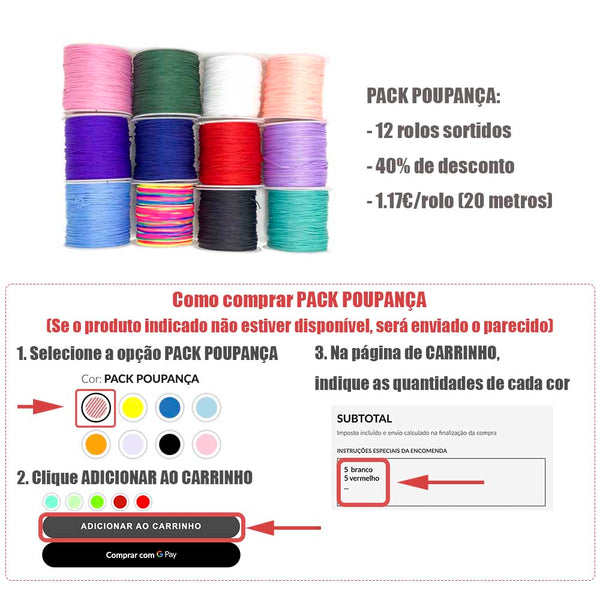 PACK POUPANÇA DE FIO DE SEDA E COMO COMPRAR