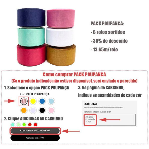 PACK POUPANÇA FITA DE GORGURÃO E COMO COMPRAR