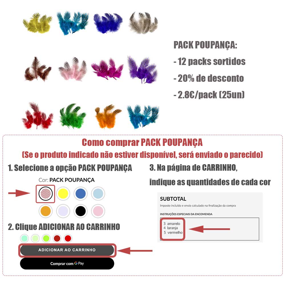 PACK POUPANÇA PENAS DE FAISÃO E COMO COMPRAR
