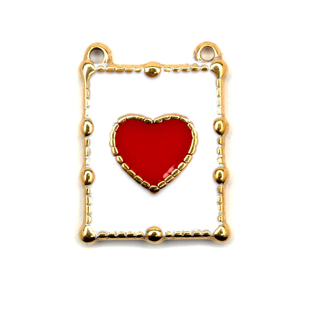 Pendente Coração 20x15mm - Aço Dourado com Verniz