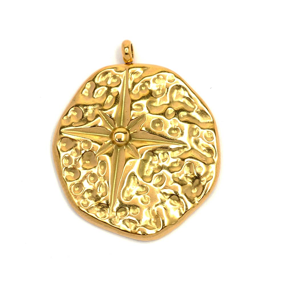 Pendente Sol 20x20mm - Aço Dourado