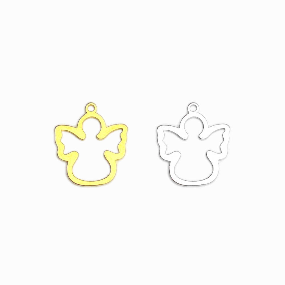 Pack 3 Pendente Anjo 17x15mm - Aço Inox