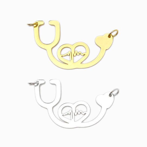 Pendente Estetoscópio 35x20mm - Aço Inox