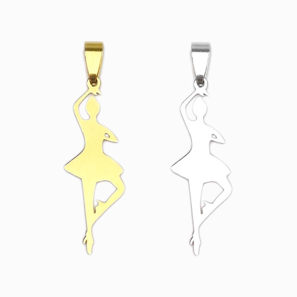 Pendente Bailarina 40x13mm - Aço Inox