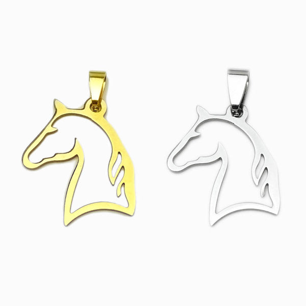 Pendente Cabeça de Cavalo 25x21mm - Aço Inox