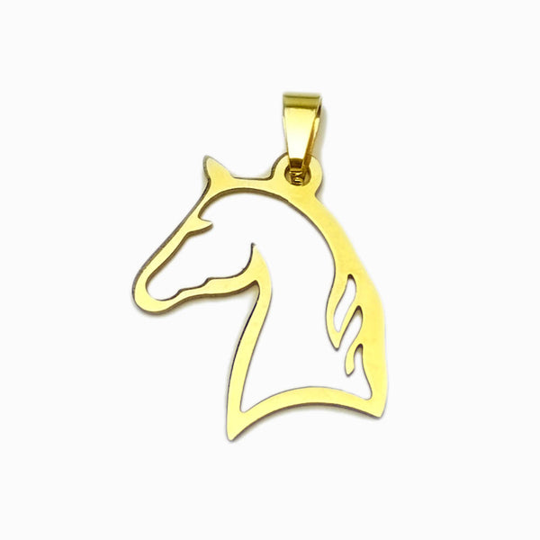 Pendente Cabeça de Cavalo 25x21mm - Aço Inox