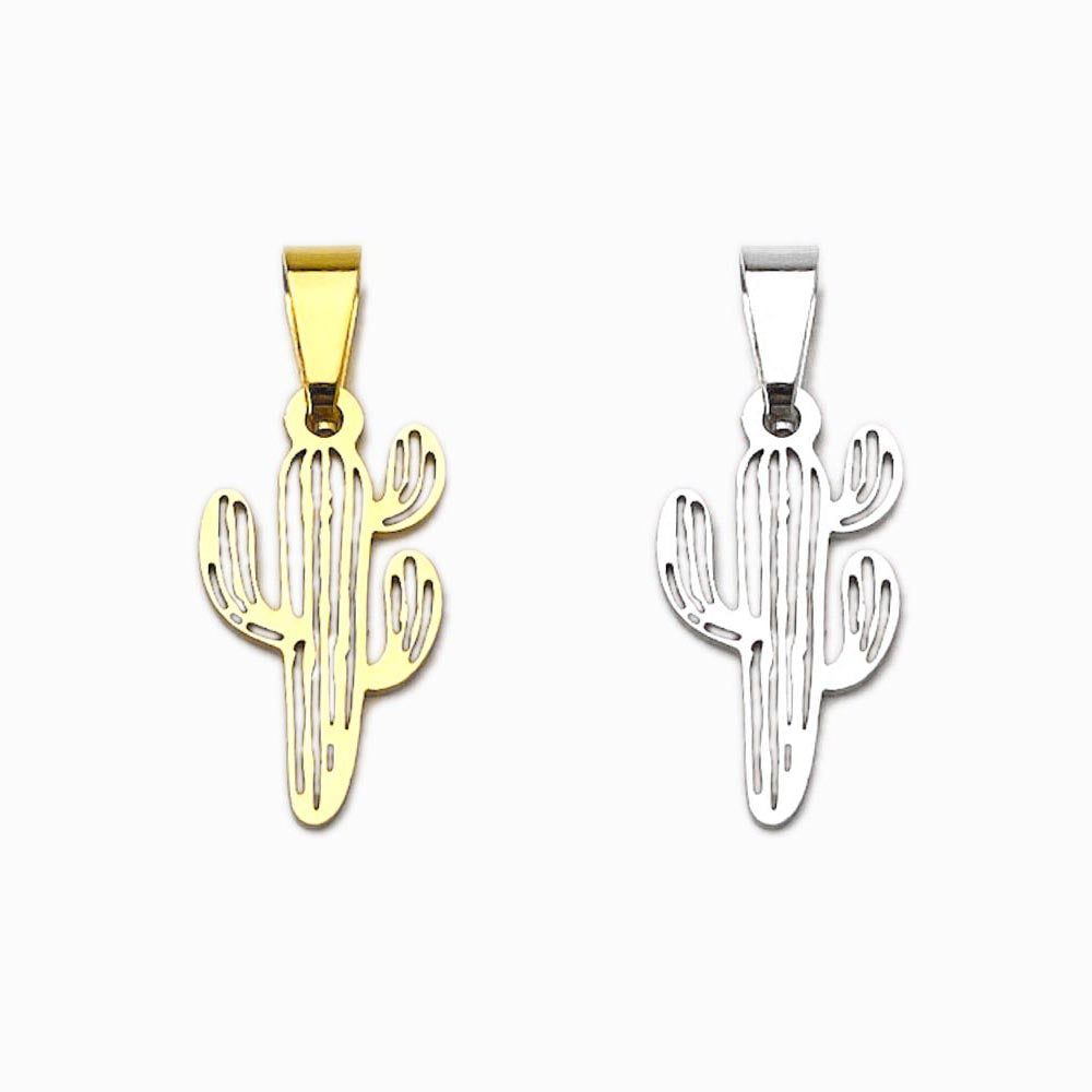 Pendente Cacto 20x10mm - Aço Inox