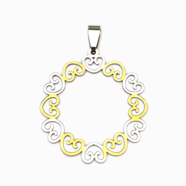 Pendente Coração 35x35mm - Aço Inox