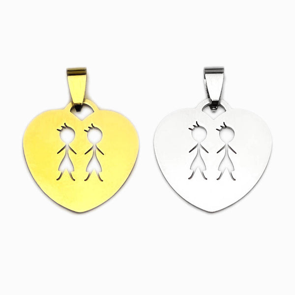 Pendente Família Meninos 25x25mm - Aço Inox