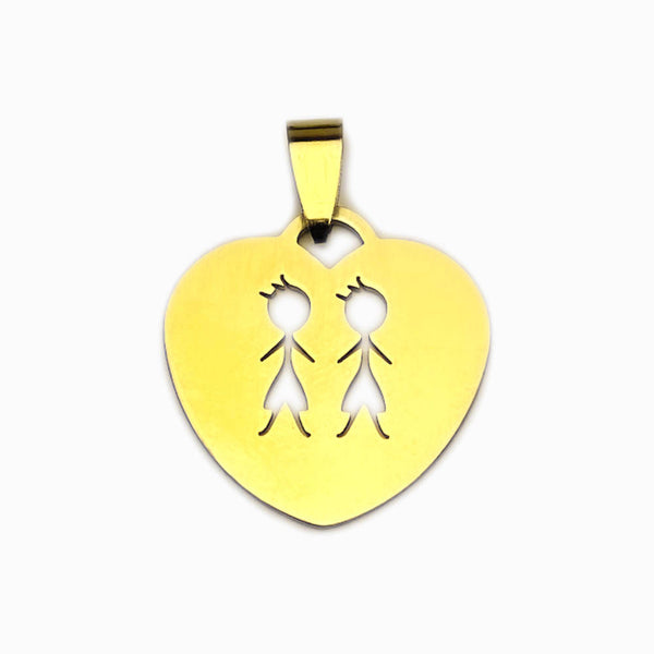 Pendente Família Meninos 25x25mm - Aço Inox